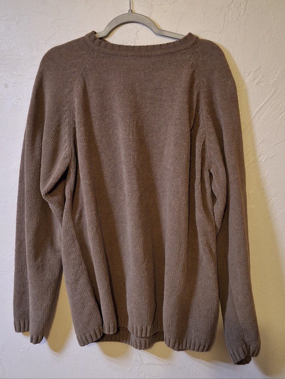 WOODY'S RETRO LOUNGE Pullover Fisherman Sweater Men XL Brown/Taupe Cabin Core